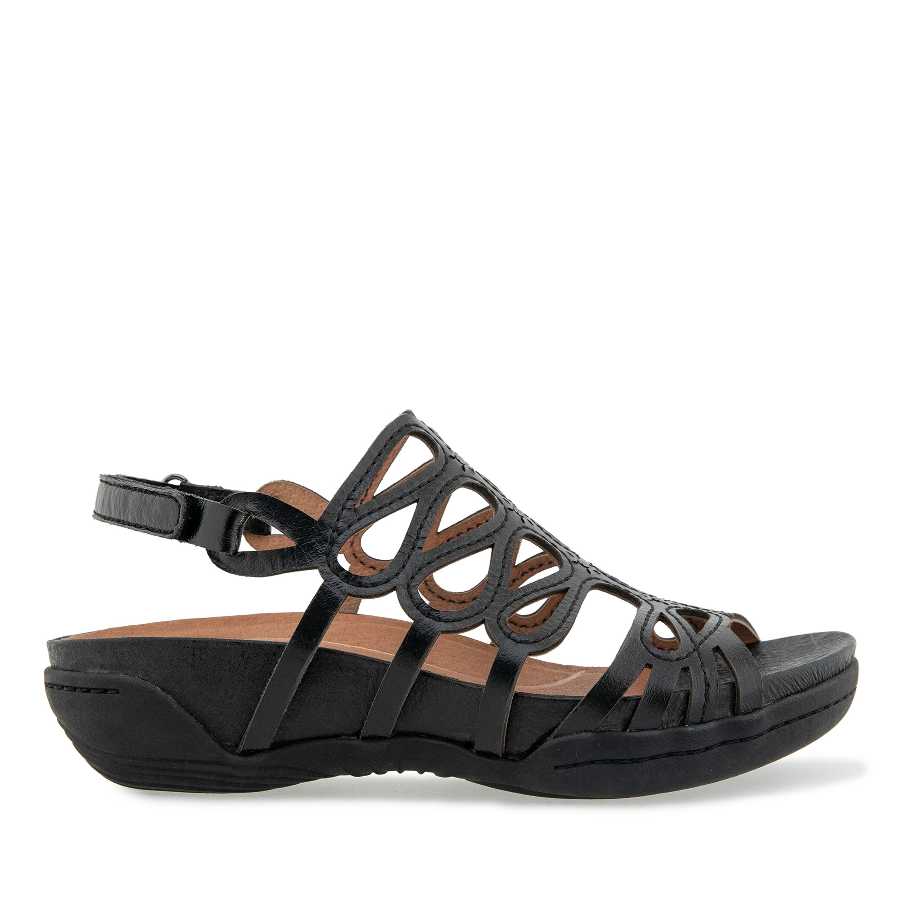 Miriam Casual Flat Sandal, OIL BLACK, alternate image number 2