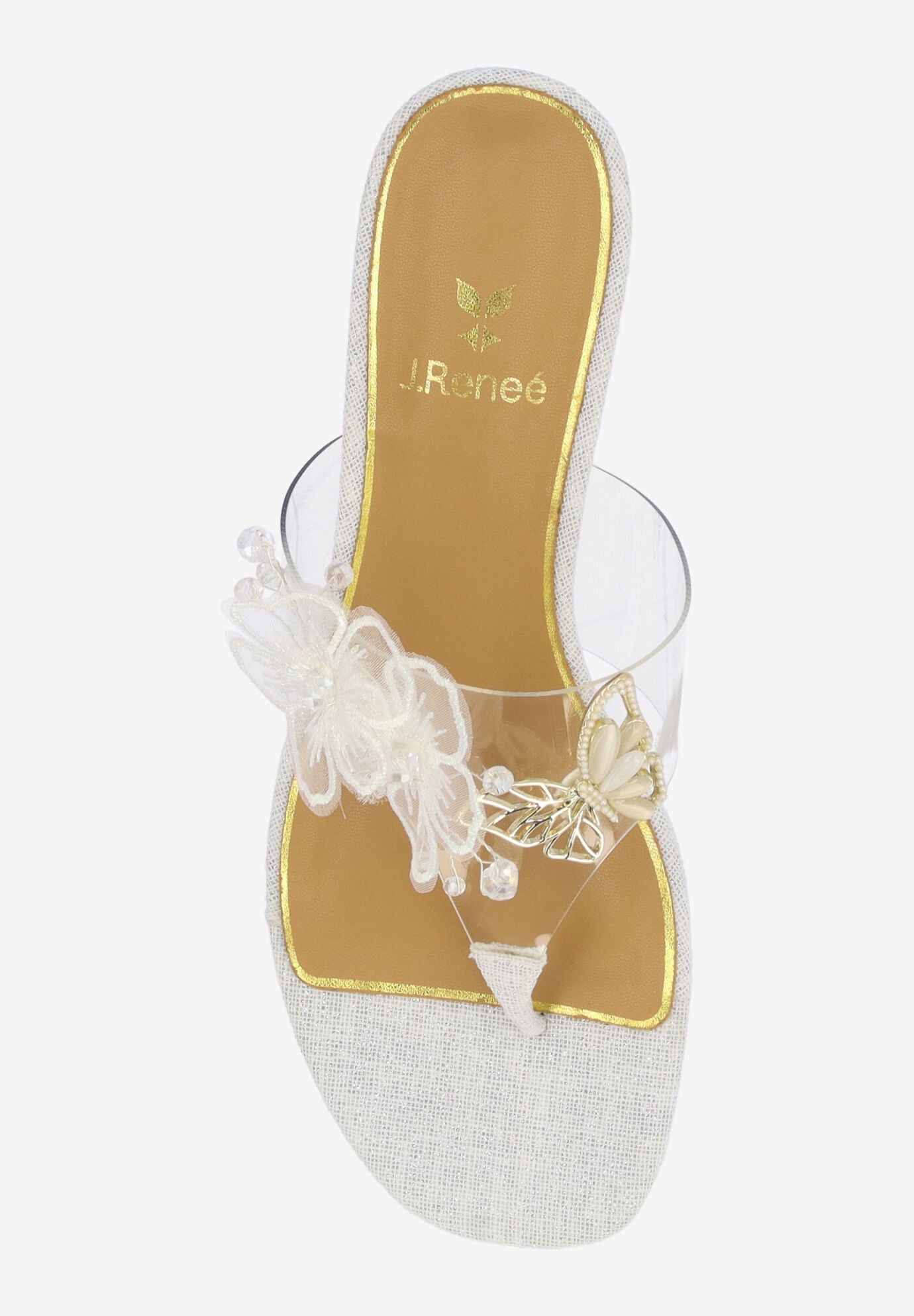 Flowerfly Thong Sandal, CLEAR WHITE GOLD, alternate image number 2