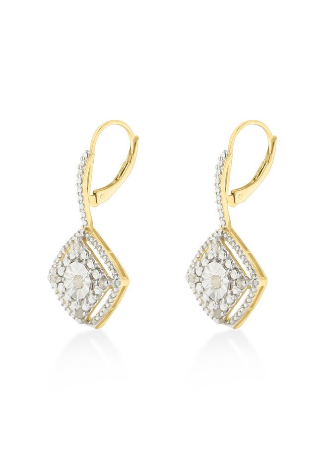 Silver Diamond Dangle Earring, , alternate image number 2