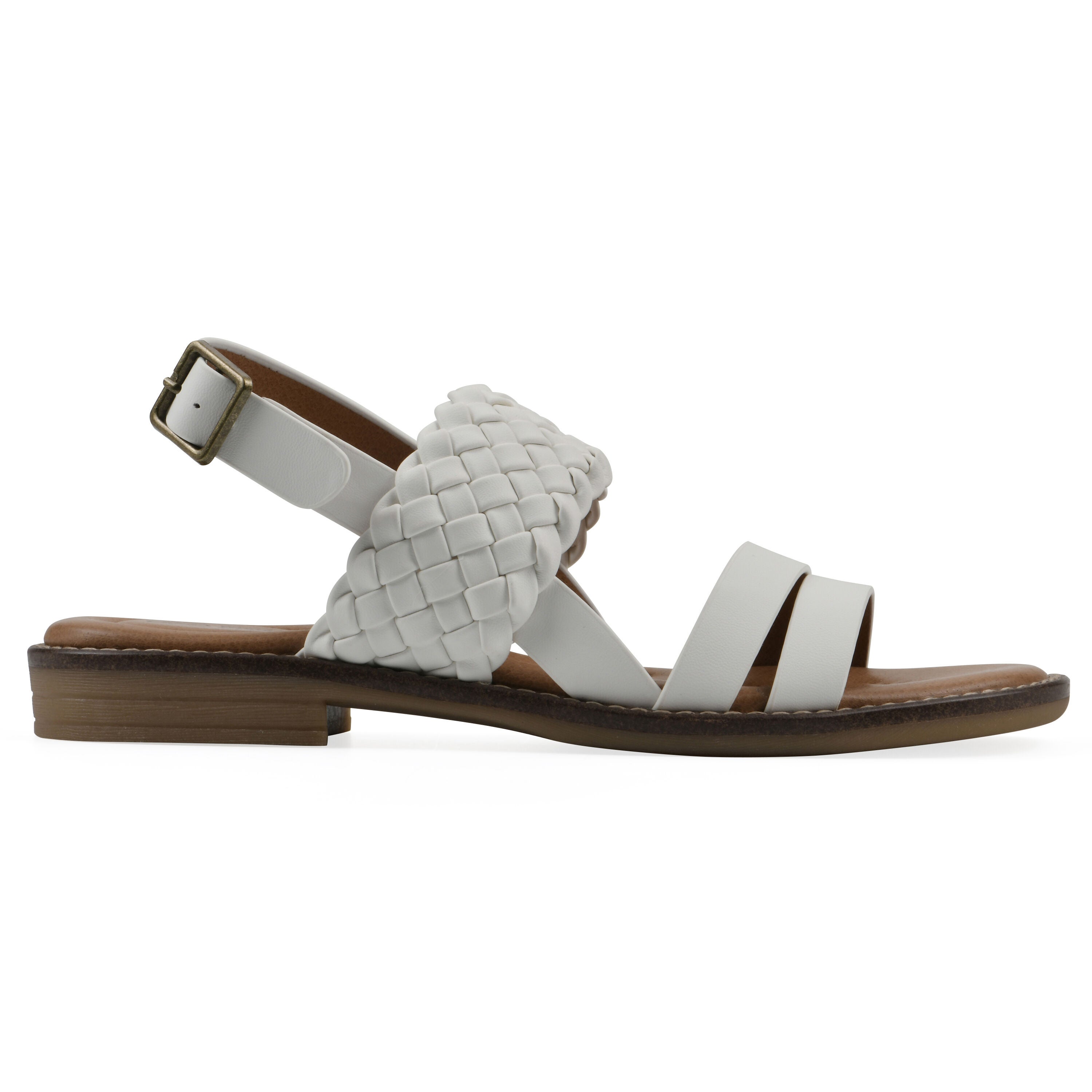 Macaroni Backstrap Sandal, WHITE SMOOTH, alternate image number 2