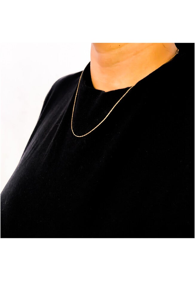 Solid Yellow Gold Slim And Dainty Rope Chain Necklace Unisex Chain 16 inches, , alternate image number 5