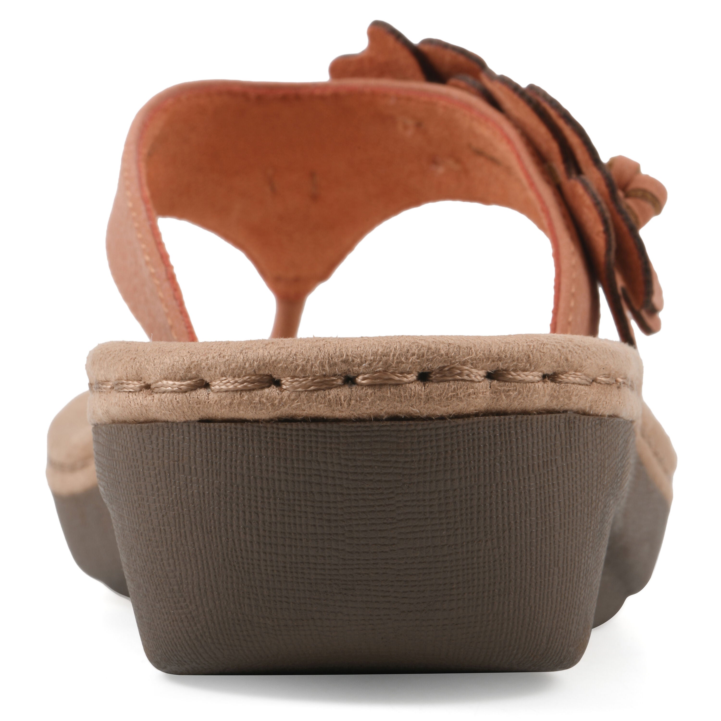 Cassilia Floral Mini Wedge Sandal, PEACH NUBUCK, on-hover image number 1