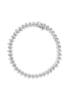 Sterling Silver Round Miracleset Diamond Tennis Bracelet