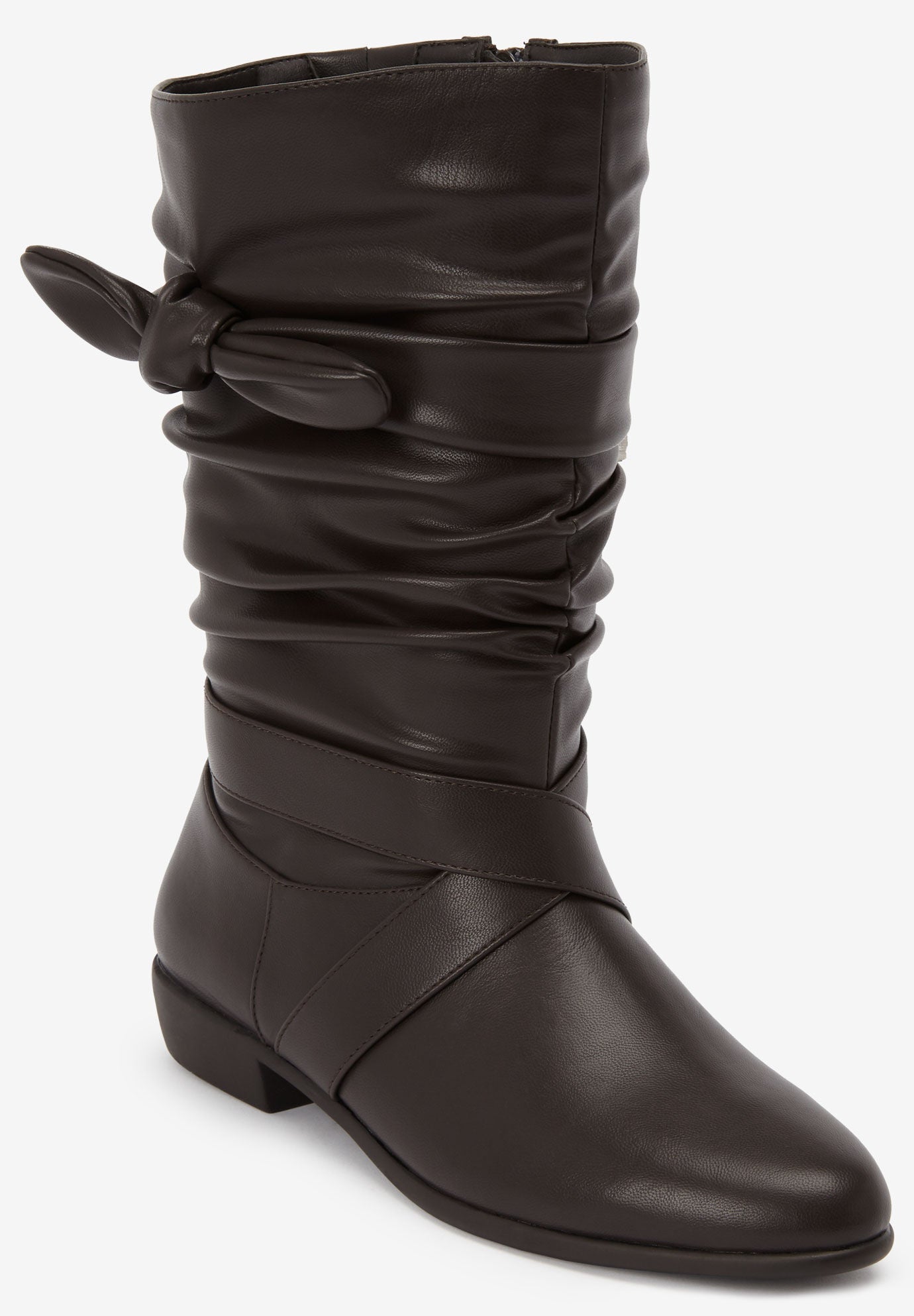 Mid calf top wide width boots