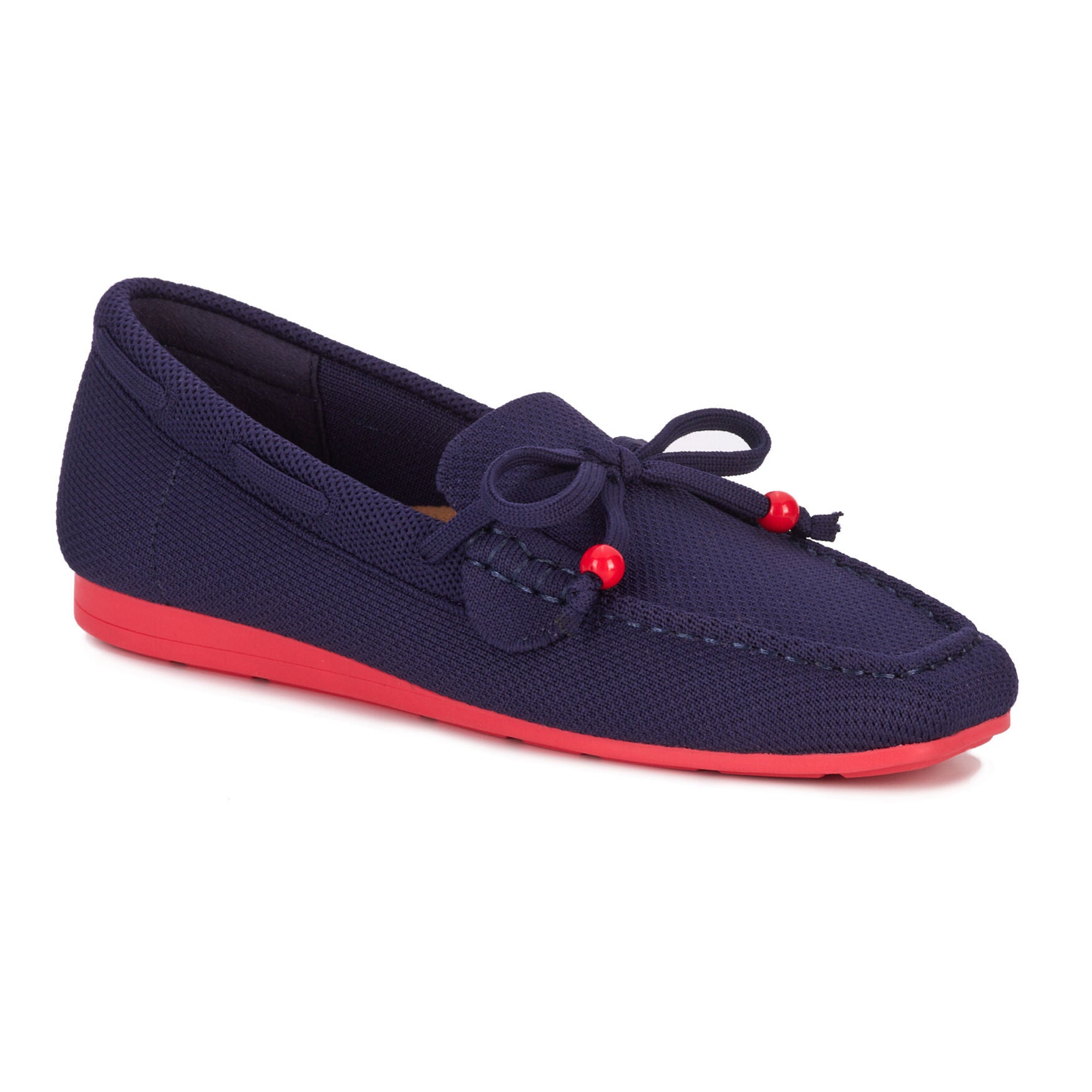 Neve Flat Knit Moccasin, NAVY KNIT, alternate image number 7