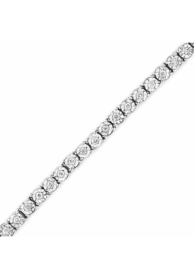 Silver 1.0 Cttw Miracle-Set Diamond Tennis Bracelet - 9 inches Inches, , alternate image number 4