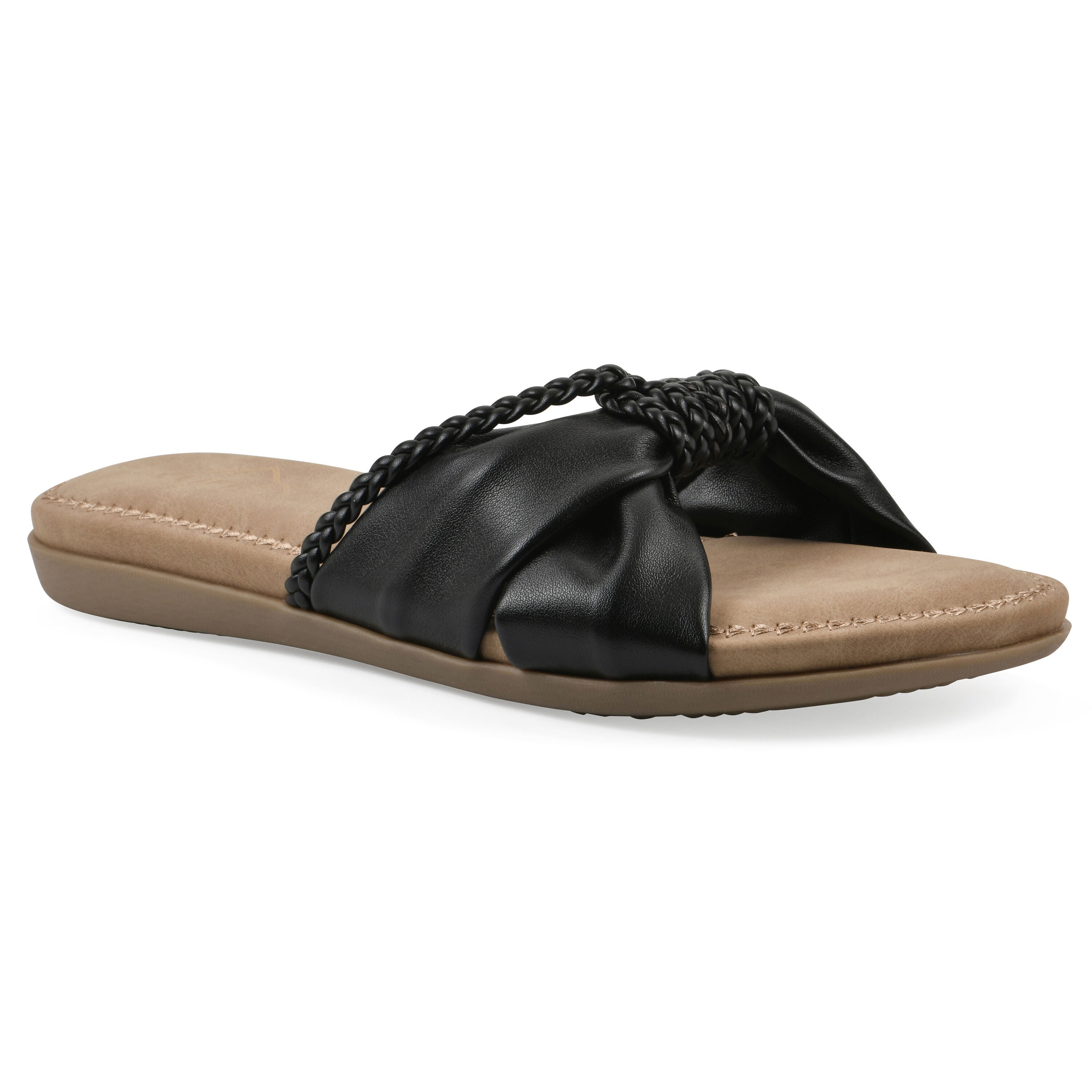 Fasha Slide Sandal, BLACK SMOOTH, hi-res image number 0