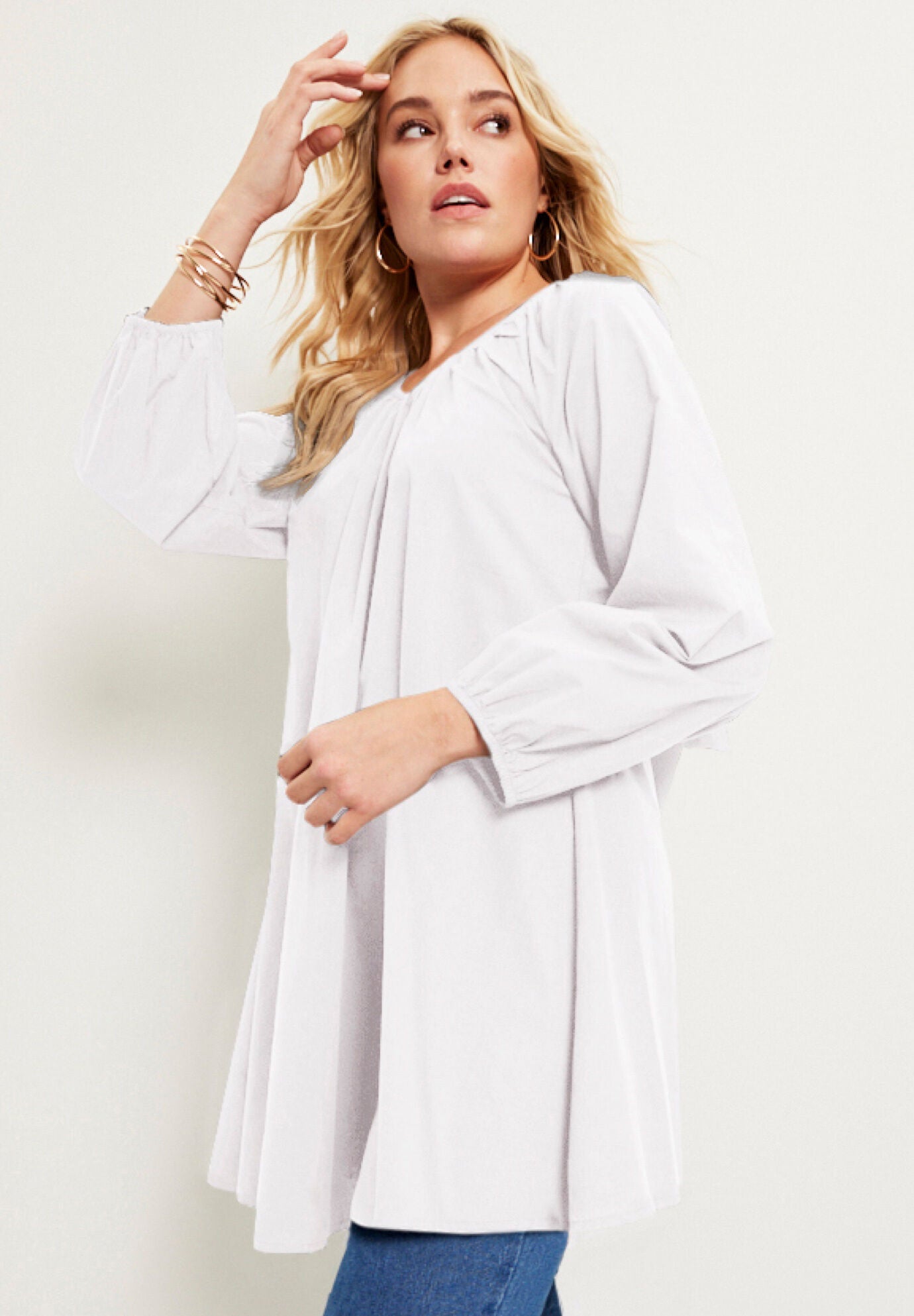 Bow-Back Puff Sleeve Top, , alternate image number 2