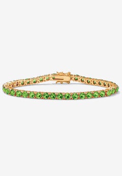 Birthstone Tennis Bracelet In Gold-Plated