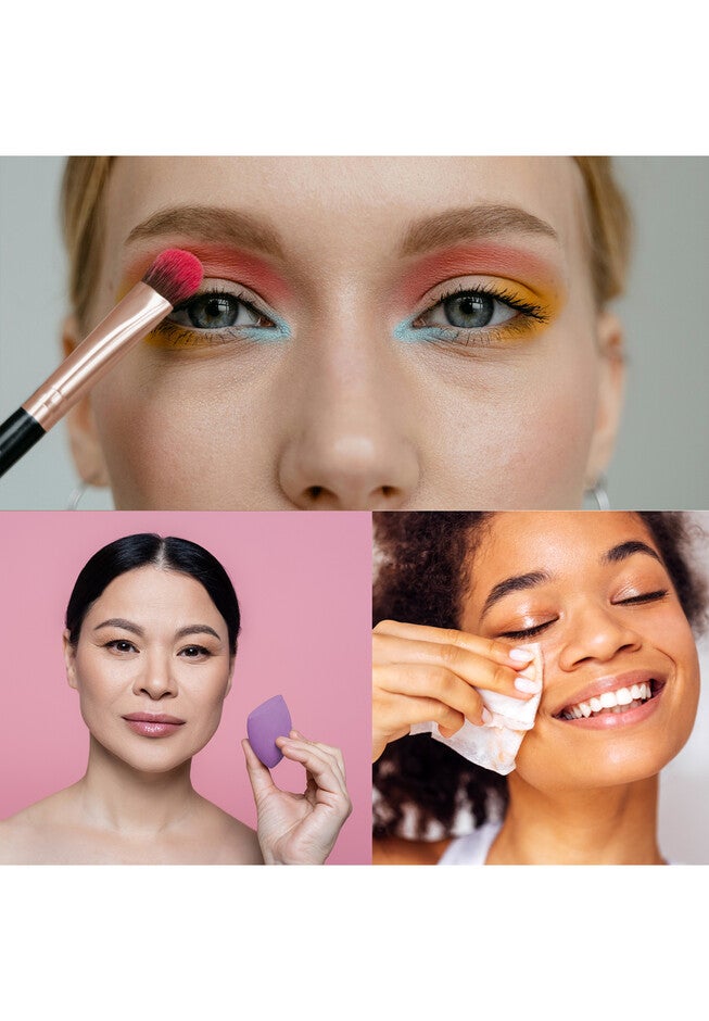 Makeup Essentials Bundle: Brushes, Wipes & Blender Sponge, , alternate image number null