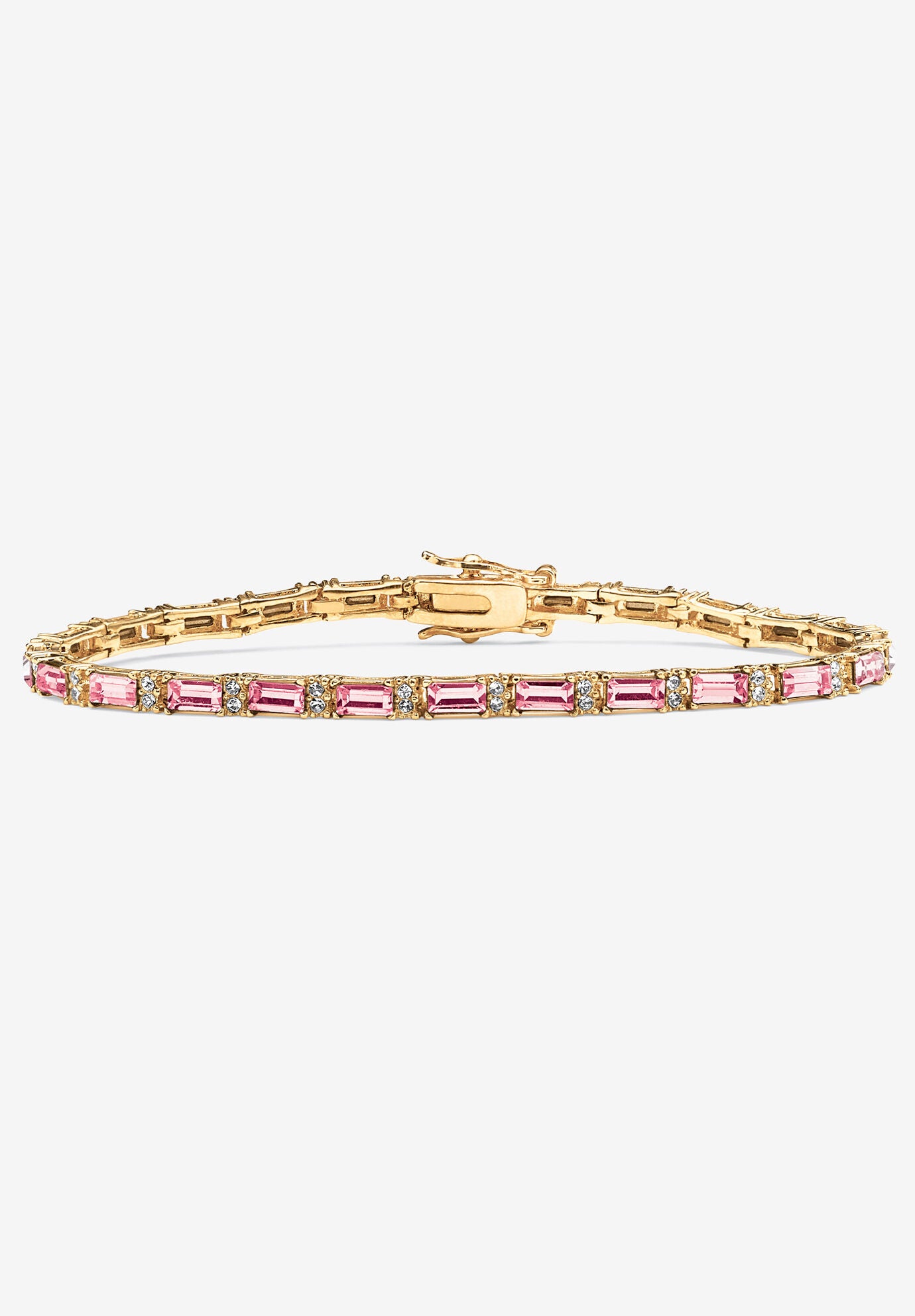 Birthstone Gold-Plated Tennis Bracelet, JUNE, hi-res image number 0