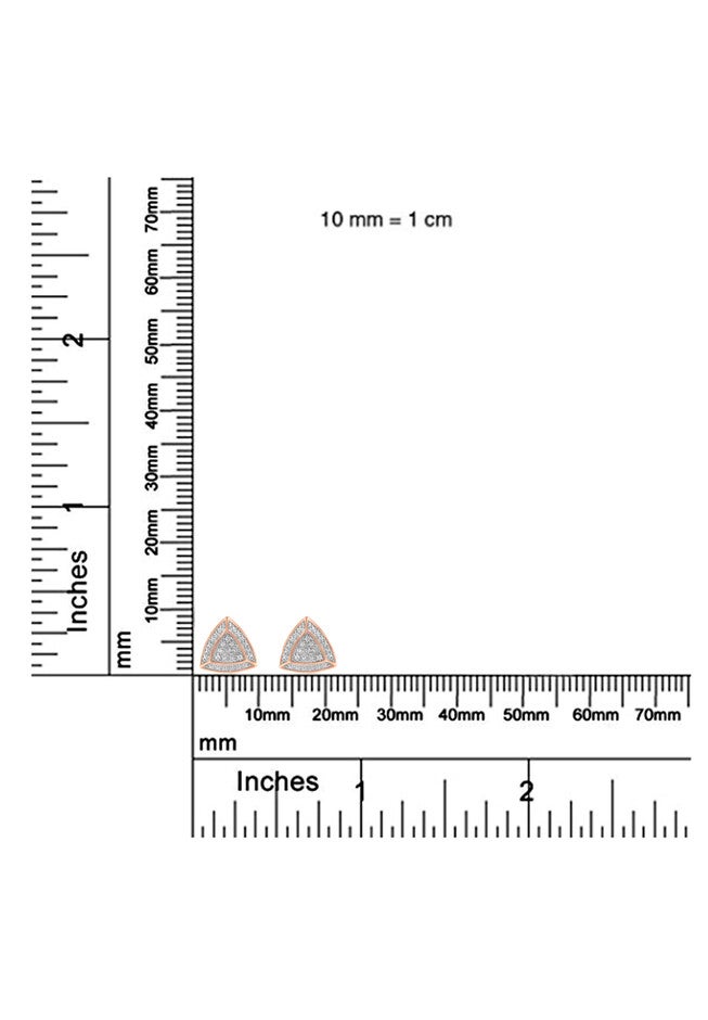 Rose Gold Over Silver Diamond Accent Trillion Shaped 4-Stone Halo-Style Stud Earrings, , alternate image number 5