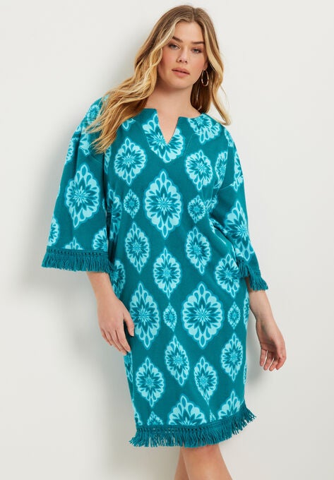 Boho Terry Boardwalk Shirtdress, , alternate image number null