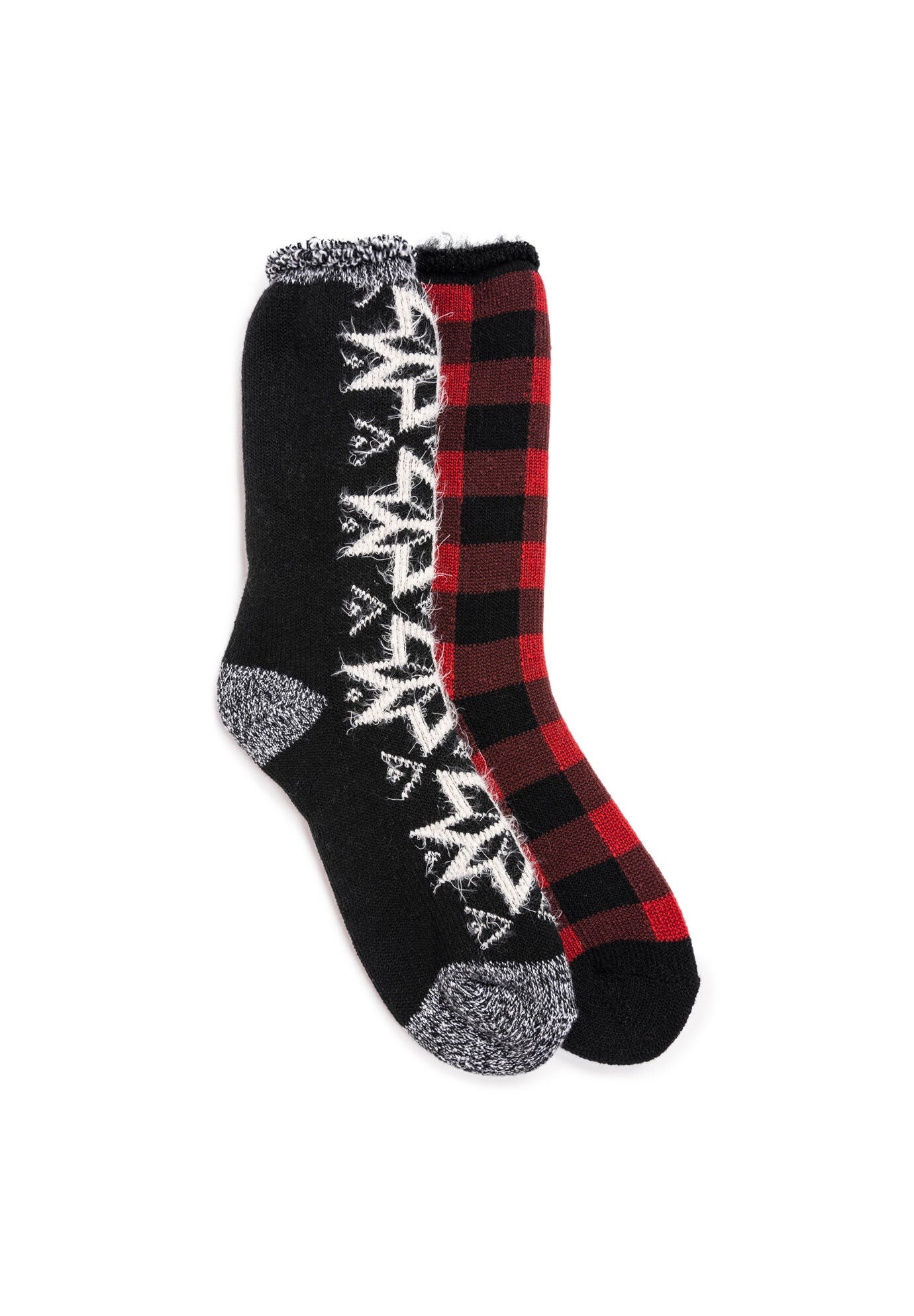 Heat Retainer 2-Pair Socks, BLACK RED, hi-res image number 0