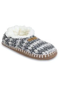 Womens Cozee Yarn Mocassin Slipper With Sidewall Slippers