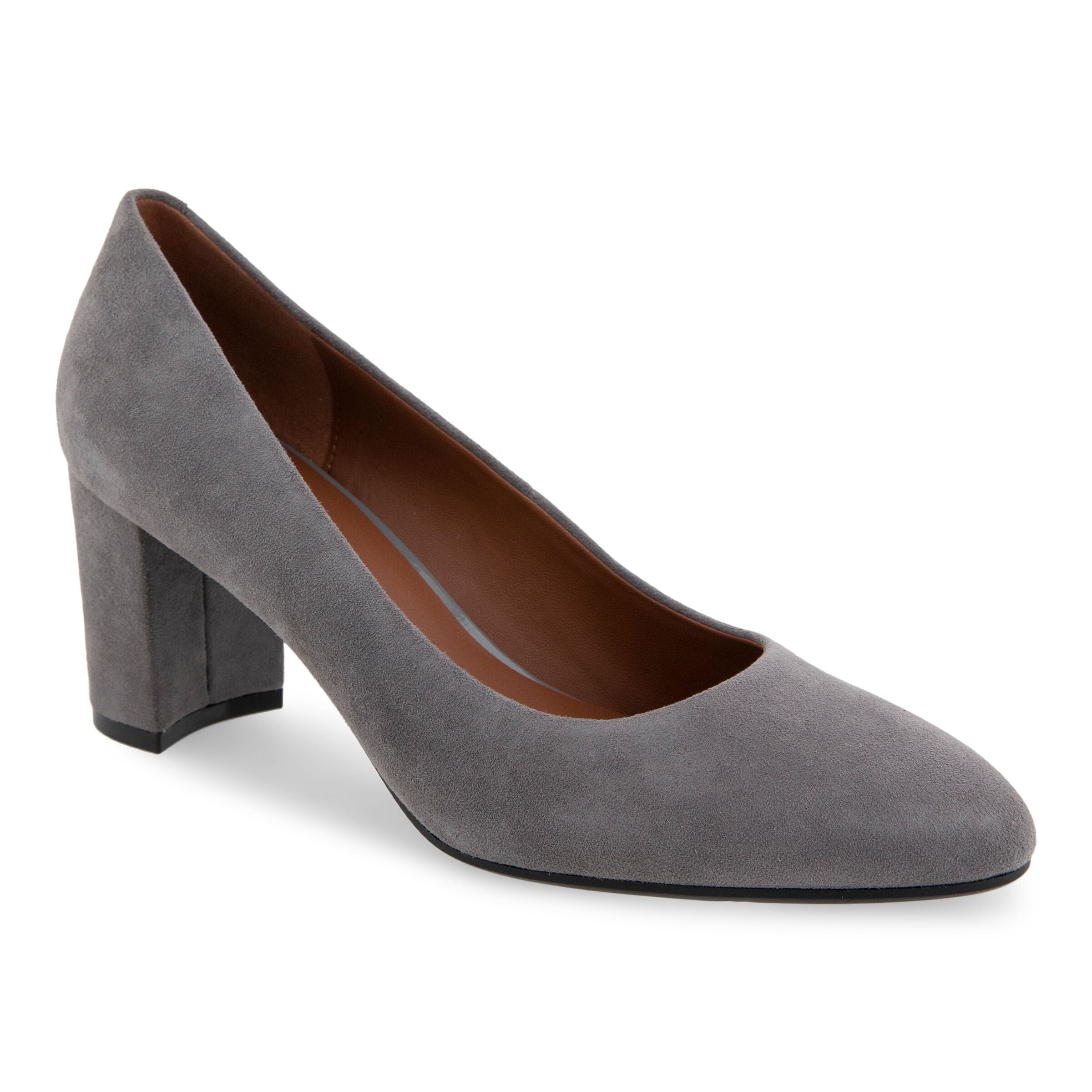 Bethany Leather Block Heel in Black
