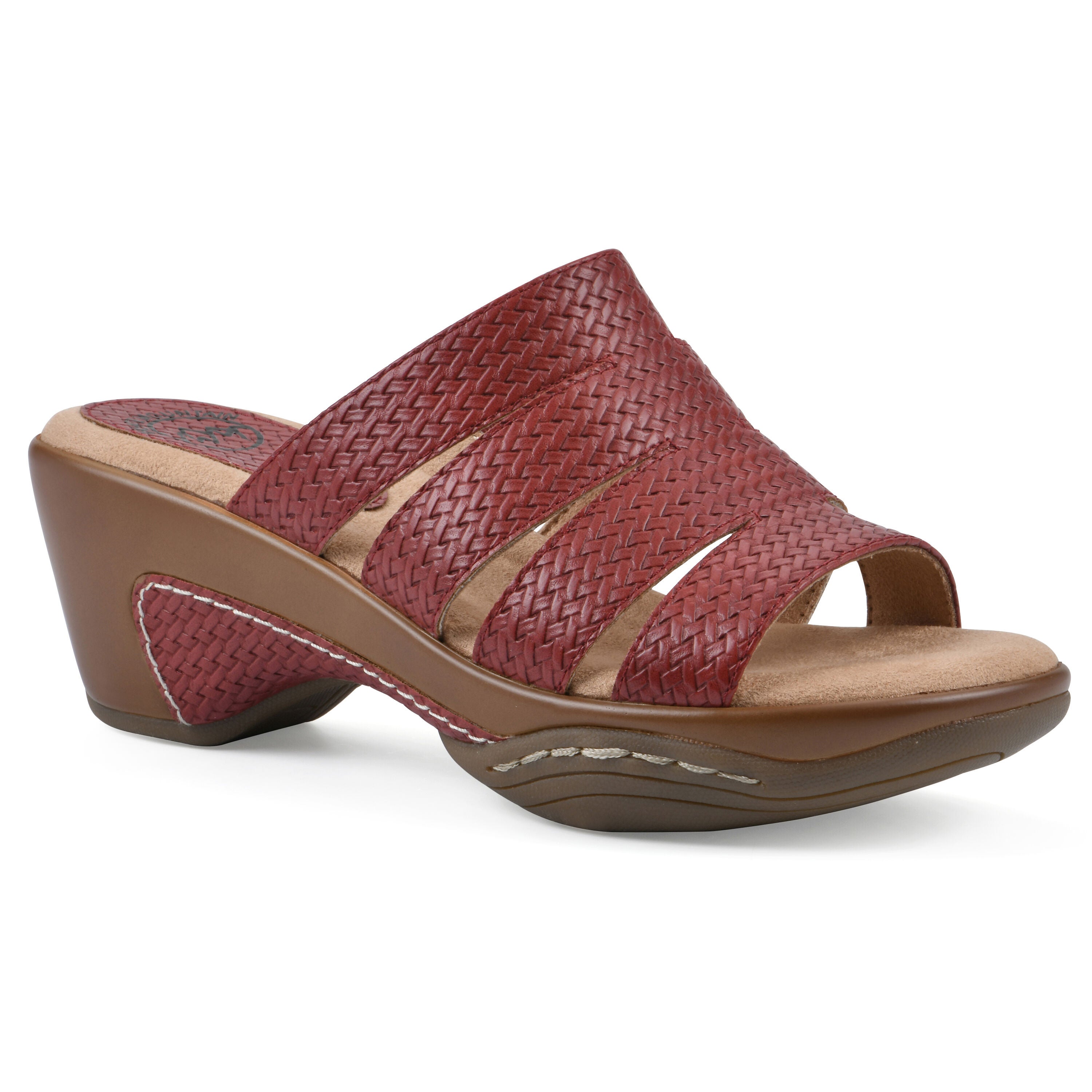 Valora Slip-On Clog Sandal, RED WOVEN, hi-res image number 0