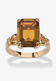 Yellow Gold Plated Simulated Birthstone Ring