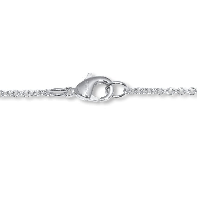 .20 TCW Round Cubic Zirconia Silvertone Paperclip Drop Necklace 18-inch, WHITE, on-hover image number null
