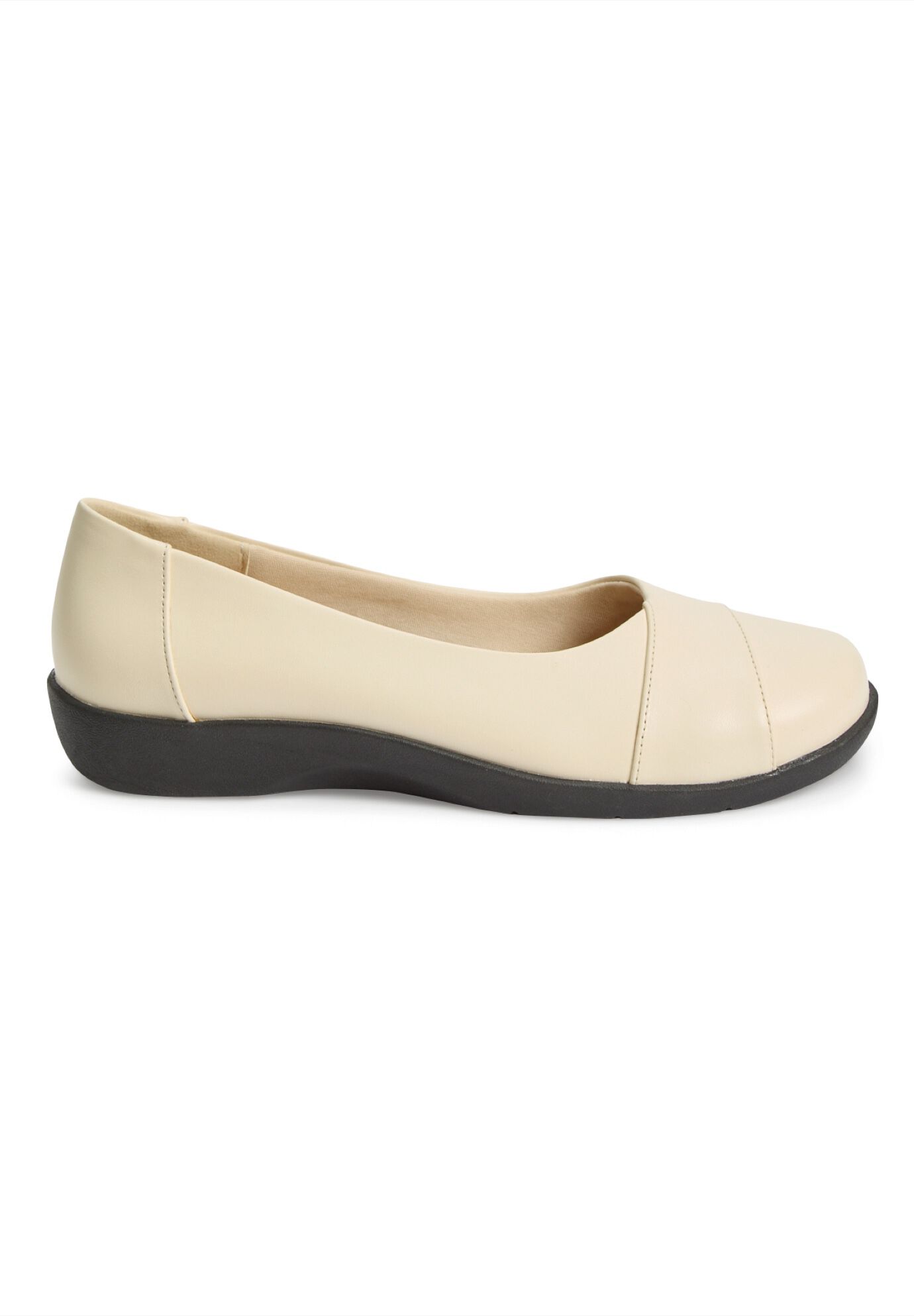 The Gab Faux Leather Slip On Flat, BONE, alternate image number 3