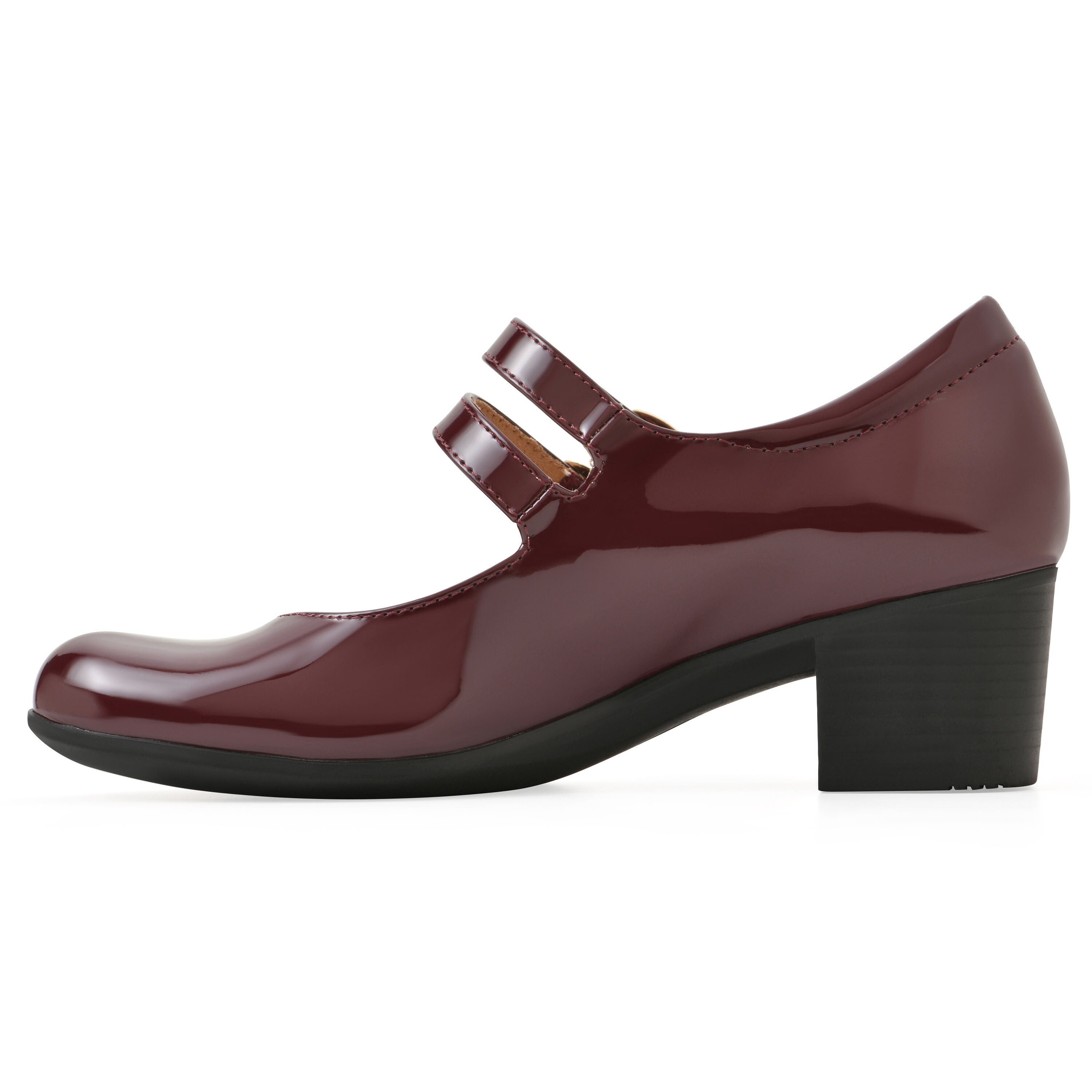Tristin Block Heel Pump, DARK RED, alternate image number 3