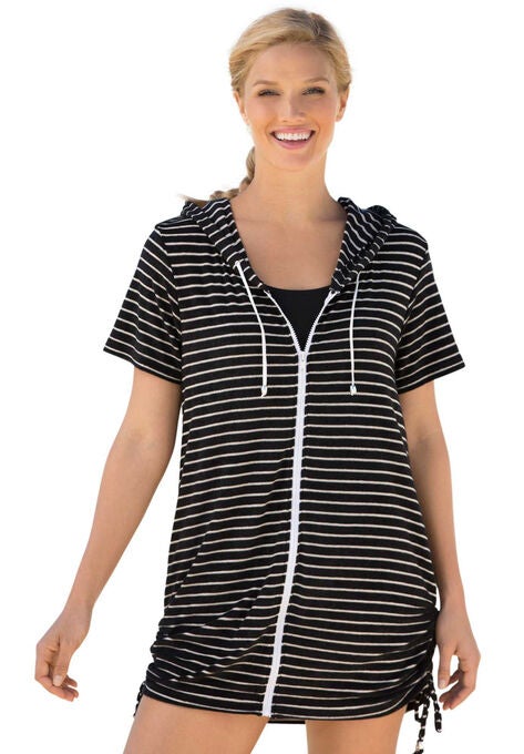 Knit Hoodie Cover Up Plus Sizeswimwear Woman Within
