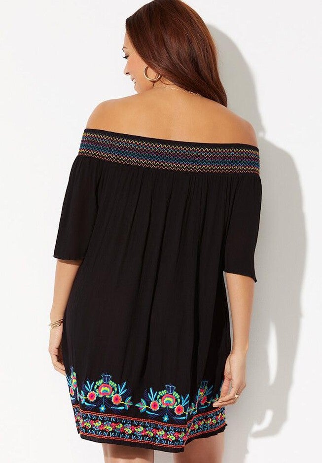 Rhiannon Embroidered Cover Up Dress, , on-hover image number 1