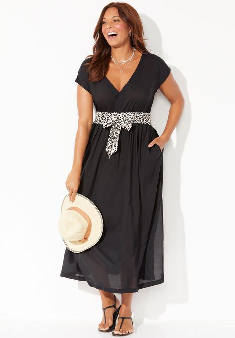 Stephanie V-Neck Cover Up Maxi Dress, , alternate image number null