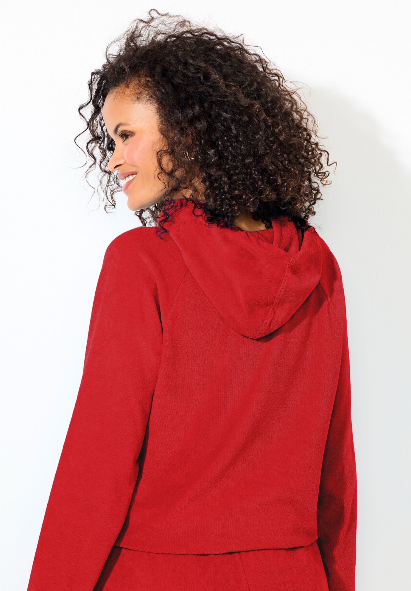 Baby French Terry Hoodie Cover Up, RUBY, on-hover image number 1