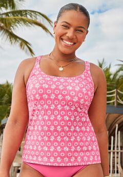 Scoop Neck Shirred Tankini Top