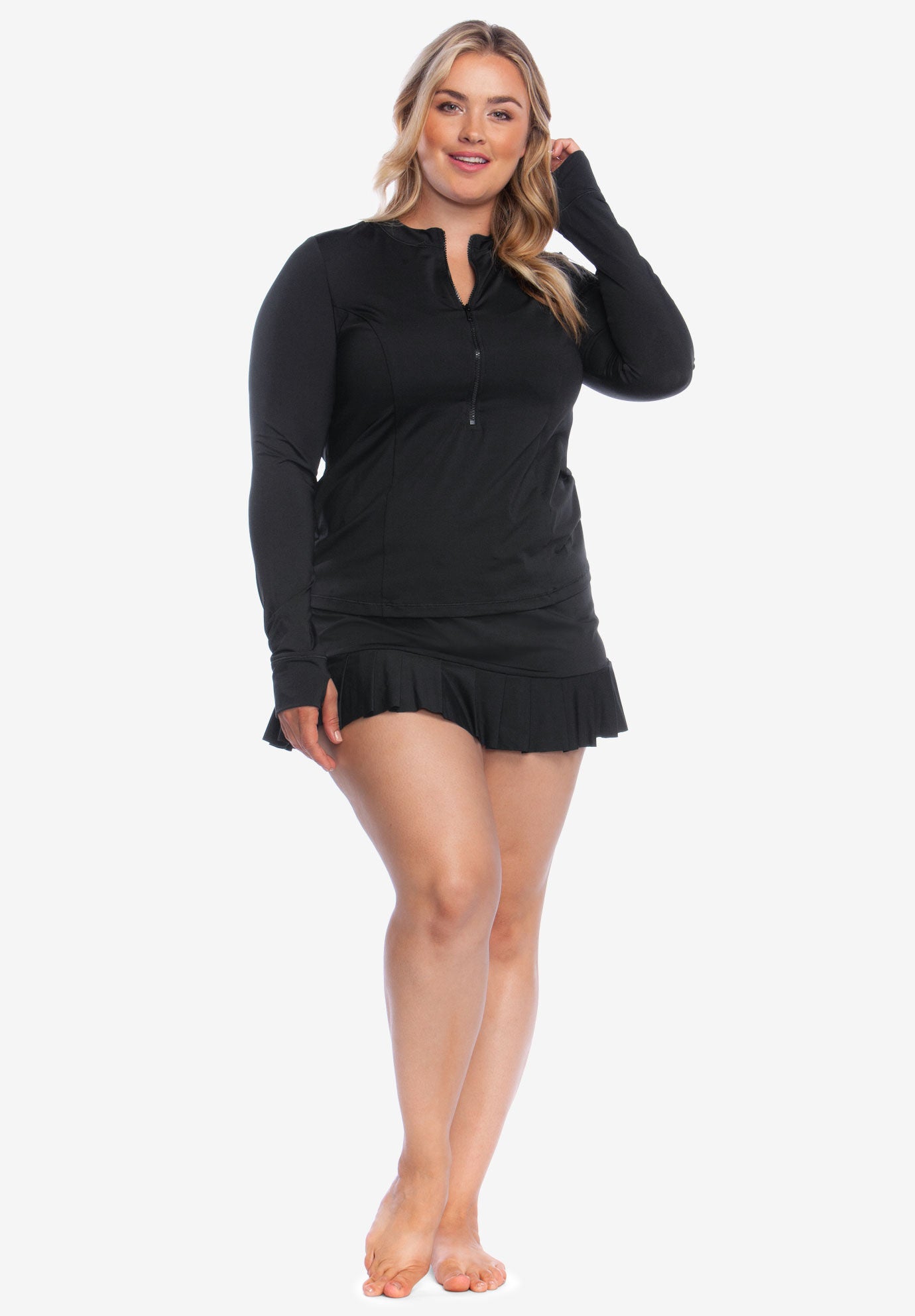 plus size long sleeve swim
