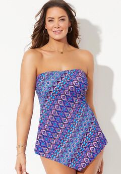 Longer Length Scarf Bandeau Tankini Top