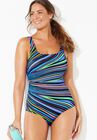 Chlorine Resistant Tank One Piece Swimsuit, , alternate image number null