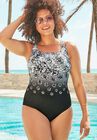 Chlorine Resistant Tank One Piece Swimsuit, WHITE, hi-res image number null