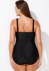Ruched Twist Front One Piece Swimsuit, , on-hover image number null