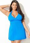 Crossover Halter Swimdress, ROYAL, hi-res image number null