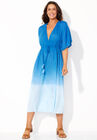 Dip Dye Surplice Kimono Cover Up Dress, BLUE DIP DYE, hi-res image number null