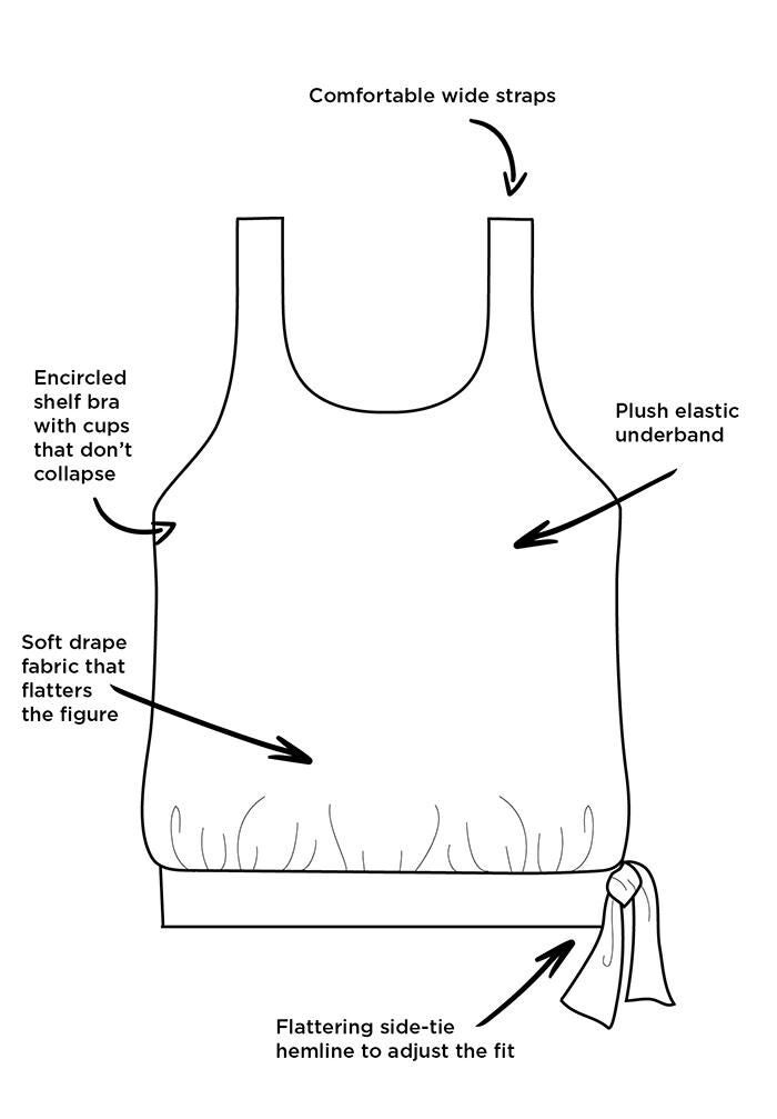 Side Tie Blouson Tankini Set with Loose Short, , alternate image number null