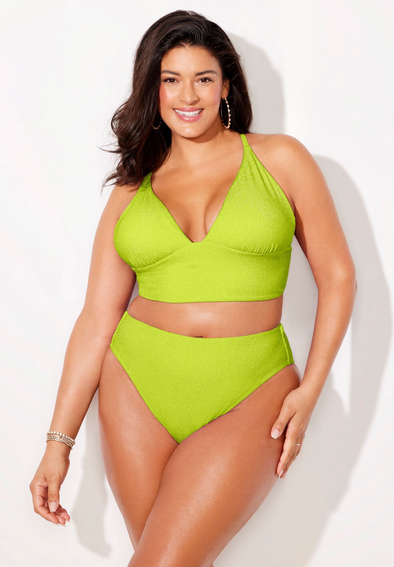 Longline Sparkle Bikini Set, , alternate image number null