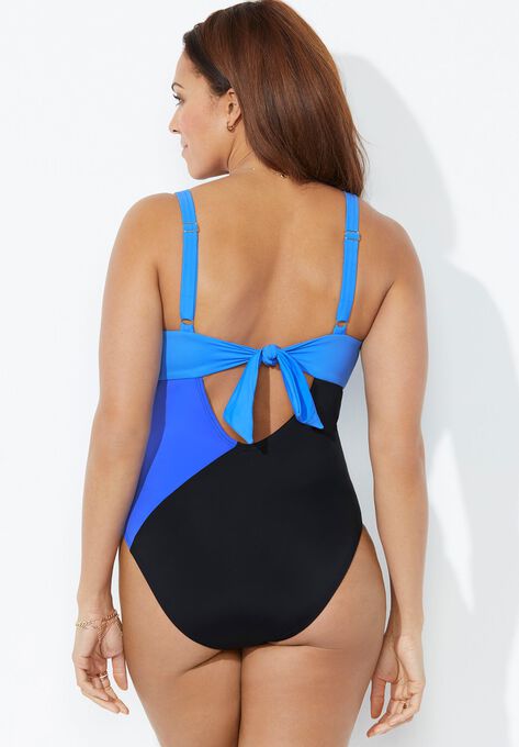 Colorblock One Piece Swimsuit, , on-hover image number null