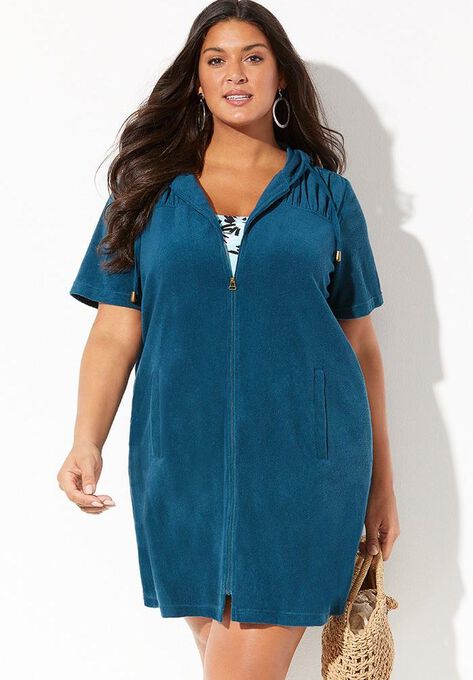 Alana Terrycloth Cover Up Hoodie Plus Size Swimsuit Cover Ups