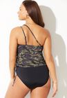 Adjustable One Shoulder Tankini Top, , on-hover image number null