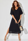 Crochet Trim Flutter Sleeve Midi Cover Up Dress, , alternate image number null