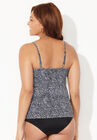 Adjustable Cleaveage Tie Front Underwire Tankini Top, , on-hover image number null