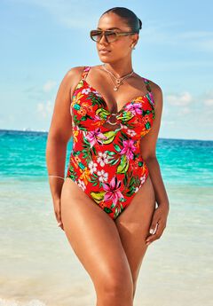 Shimmer Ring Underwire One Piece Swimsuit