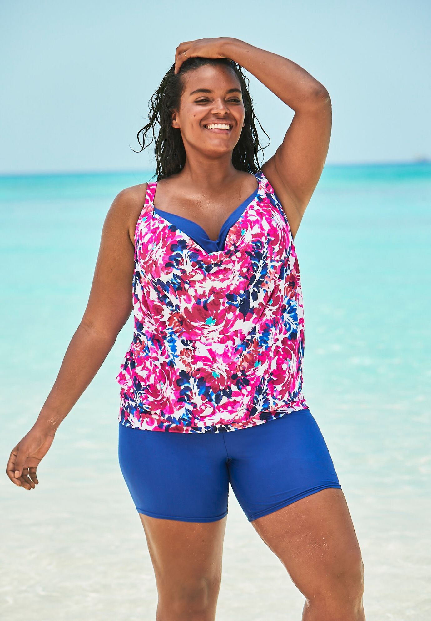 Woman within swim tops sale