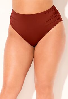 Side Shirred High Waist Swim Brief