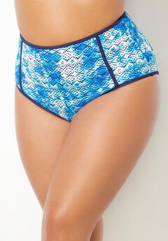 Crochet High Waist Piped Swim Brief