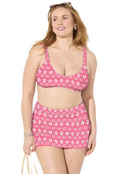 Scoop Neck Shirred Bikini Top