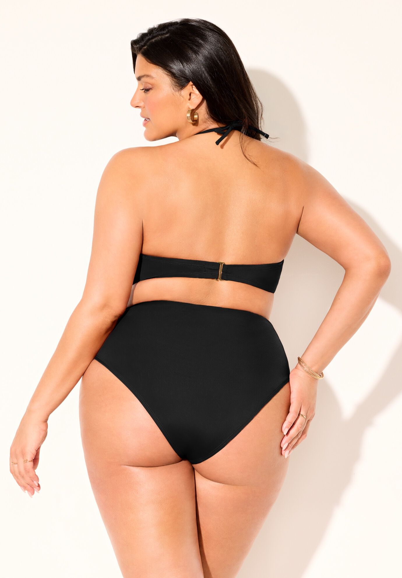 Ruched Ring Bandeau Bikini Set, , on-hover image number null